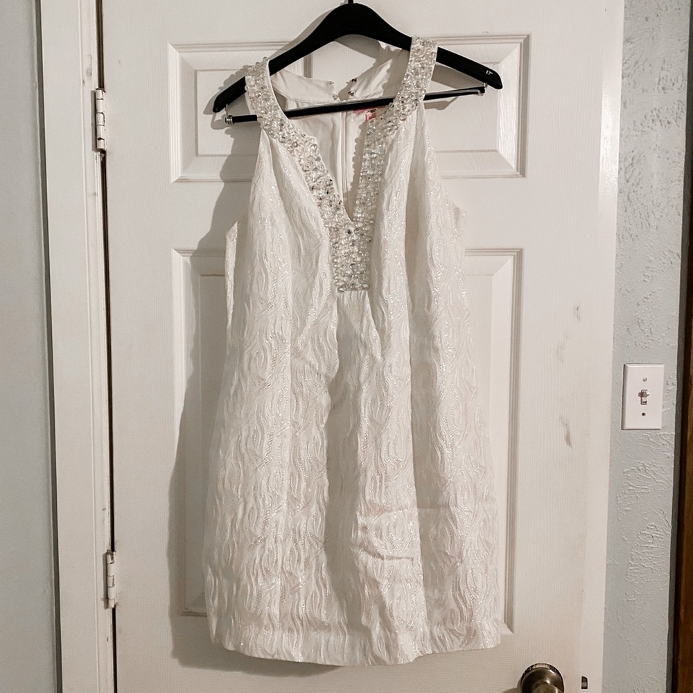 Lilly Pulitzer White Shift Dress-Size 8 (EUC)